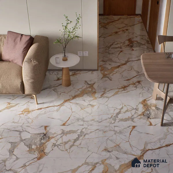 Endless Floor & Wall Tile TL 02942 Butter Cream 1600 x 800 mm Glossy Finish Vitrified Tile - 9 mm | Suitable For Living Room, Bedroom (Sample)
