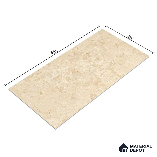 Endless Floor & Wall Vitrified Tile Butterscotch Cream 4 ft x 2 ft | TL 00356 Glossy Finish - 9 mm | Suitable for Living Room, Bedroom