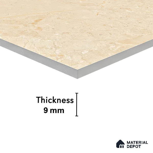 Endless Floor & Wall Vitrified Tile Butterscotch Cream 4 ft x 2 ft | TL 00356 Glossy Finish - 9 mm | Suitable for Living Room, Bedroom