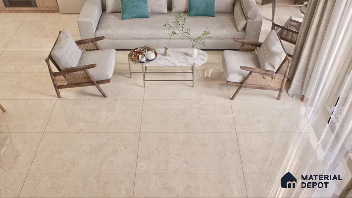 Endless Floor & Wall Vitrified Tile Butterscotch Cream 4 ft x 2 ft | TL 00356 Glossy Finish - 9 mm | Suitable for Living Room, Bedroom
