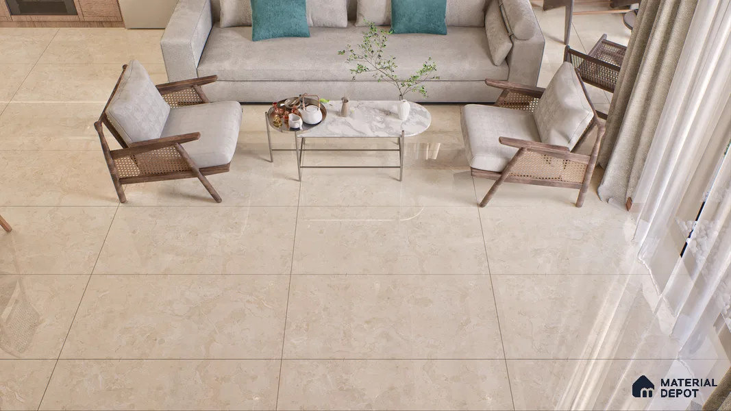 Endless Floor & Wall Vitrified Tile Butterscotch Cream 4 ft x 2 ft | TL 00356 Glossy Finish - 9 mm | Suitable for Living Room, Bedroom