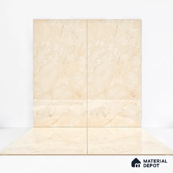 Endless Floor & Wall Tile TL 02945 Caramel Beige 1600 x 800 mm Glossy Finish Vitrified Tile - 9 mm | Suitable For Living Room, Bedroom