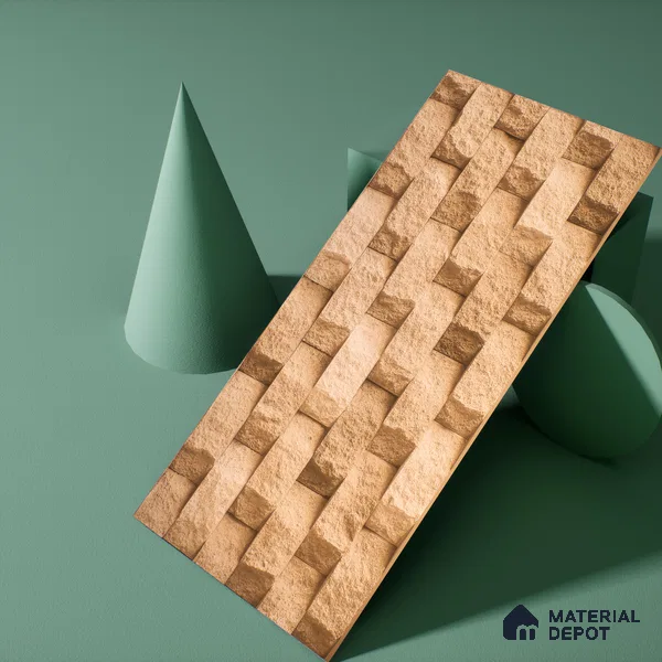 Elevation Wall Tile TL 00080 A Cocoa Brown 2 ft x 1 ft Punch Matte Finish Vitrified Tile - 9 mm | Ideal For Modern Facades, Outdoor Cladding, Feature Wall (Sample)
