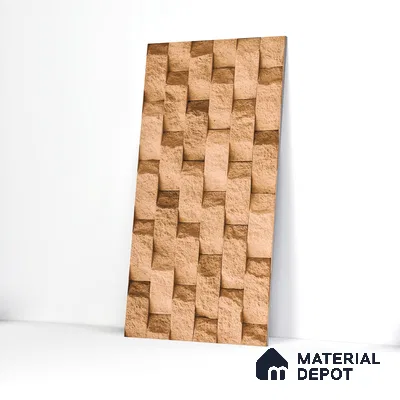 Elevation Wall Tile TL 00080 A Cocoa Brown 2 ft x 1 ft Punch Matte Finish Vitrified Tile - 9 mm | Ideal For Modern Facades, Outdoor Cladding, Feature Wall (Sample)