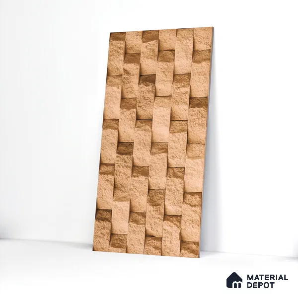 Elevation Wall Tile TL 00080 A Cocoa Brown 2 ft x 1 ft Punch Matte Finish Vitrified Tile - 9 mm | Ideal For Modern Facades, Outdoor Cladding, Feature Wall (Sample)