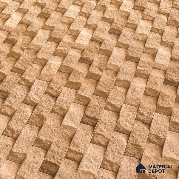 Elevation Wall Tile TL 00080 A Cocoa Brown 2 ft x 1 ft Punch Matte Finish Vitrified Tile - 9 mm | Ideal For Modern Facades, Outdoor Cladding, Feature Wall (Sample)