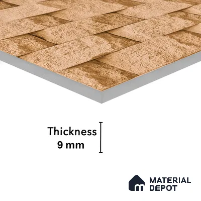 Elevation Wall Tile TL 00080 A Cocoa Brown 2 ft x 1 ft Punch Matte Finish Vitrified Tile - 9 mm | Ideal For Modern Facades, Outdoor Cladding, Feature Wall (Sample)