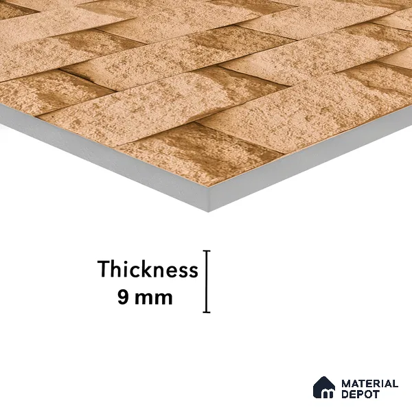 Elevation Wall Tile TL 00080 A Cocoa Brown 2 ft x 1 ft Punch Matte Finish Vitrified Tile - 9 mm | Ideal For Modern Facades, Outdoor Cladding, Feature Wall (Sample)