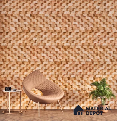 Elevation Wall Tile TL 00080 A Cocoa Brown 2 ft x 1 ft Punch Matte Finish Vitrified Tile - 9 mm | Ideal For Modern Facades, Outdoor Cladding, Feature Wall (Sample)