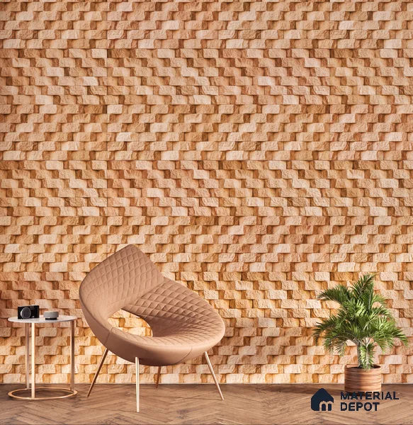 Elevation Wall Tile TL 00080 A Cocoa Brown 2 ft x 1 ft Punch Matte Finish Vitrified Tile - 9 mm | Ideal For Modern Facades, Outdoor Cladding, Feature Wall (Sample)