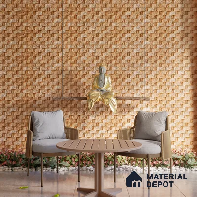 Elevation Wall Tile TL 00080 A Cocoa Brown 2 ft x 1 ft Punch Matte Finish Vitrified Tile - 9 mm | Ideal For Modern Facades, Outdoor Cladding, Feature Wall (Sample)
