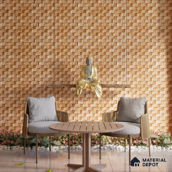 Elevation Wall Tile TL 00080 A Cocoa Brown 2 ft x 1 ft Punch Matte Finish Vitrified Tile - 9 mm | Ideal For Modern Facades, Outdoor Cladding, Feature Wall (Sample)