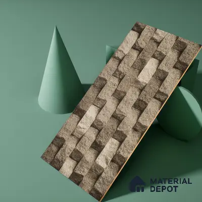 Elevation Wall Tile TL 00080 B Fossil Grey 2 ft x 1 ft Punch Matte Finish Vitrified Tile - 9 mm | Ideal For Modern Facades, Outdoor Cladding, Feature Wall