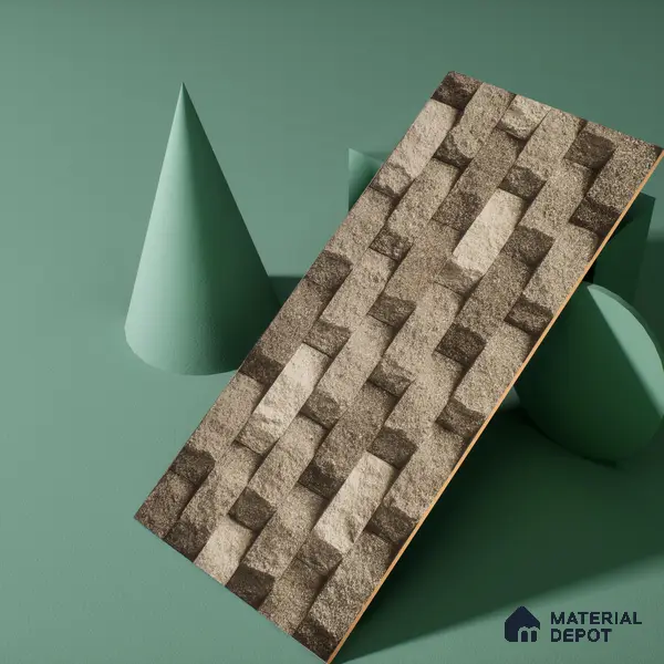 Elevation Wall Tile TL 00080 B Fossil Grey 2 ft x 1 ft Punch Matte Finish Vitrified Tile - 9 mm | Ideal For Modern Facades, Outdoor Cladding, Feature Wall