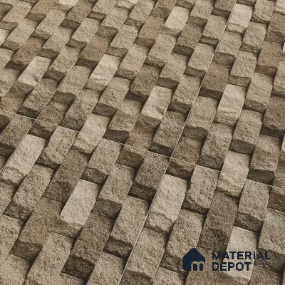 Elevation Wall Tile TL 00080 B Fossil Grey 2 ft x 1 ft Punch Matte Finish Vitrified Tile - 9 mm | Ideal For Modern Facades, Outdoor Cladding, Feature Wall