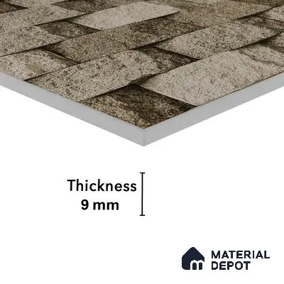 Elevation Wall Tile TL 00080 B Fossil Grey 2 ft x 1 ft Punch Matte Finish Vitrified Tile - 9 mm | Ideal For Modern Facades, Outdoor Cladding, Feature Wall