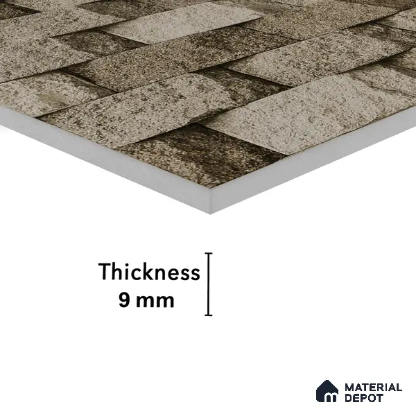 Elevation Wall Tile TL 00080 B Fossil Grey 2 ft x 1 ft Punch Matte Finish Vitrified Tile - 9 mm | Ideal For Modern Facades, Outdoor Cladding, Feature Wall