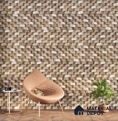 Elevation Wall Tile TL 00080 B Fossil Grey 2 ft x 1 ft Punch Matte Finish Vitrified Tile - 9 mm | Ideal For Modern Facades, Outdoor Cladding, Feature Wall