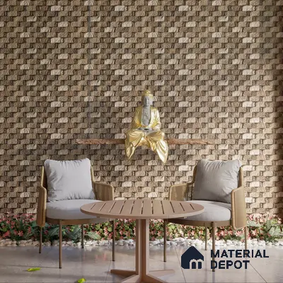 Elevation Wall Tile TL 00080 B Fossil Grey 2 ft x 1 ft Punch Matte Finish Vitrified Tile - 9 mm | Ideal For Modern Facades, Outdoor Cladding, Feature Wall