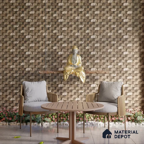 Elevation Wall Tile TL 00080 B Fossil Grey 2 ft x 1 ft Punch Matte Finish Vitrified Tile - 9 mm | Ideal For Modern Facades, Outdoor Cladding, Feature Wall