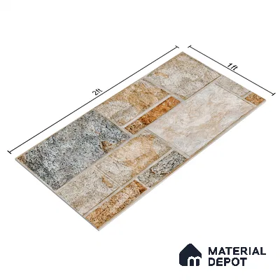 Elevation Wall Tile TL 00081 Coffee Brown 2 ft x 1 ft Punch Matte Finish Vitrified Tile - 9 mm | Ideal For Modern Facades, Outdoor Cladding, Feature Wall (Sample)