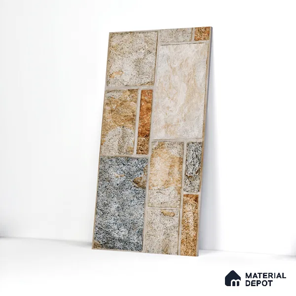 Elevation Wall Tile TL 00081 Coffee Brown 2 ft x 1 ft Punch Matte Finish Vitrified Tile - 9 mm | Ideal For Modern Facades, Outdoor Cladding, Feature Wall (Sample)