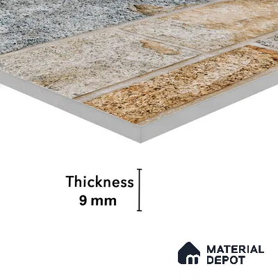 Elevation Wall Tile TL 00081 Coffee Brown 2 ft x 1 ft Punch Matte Finish Vitrified Tile - 9 mm | Ideal For Modern Facades, Outdoor Cladding, Feature Wall (Sample)