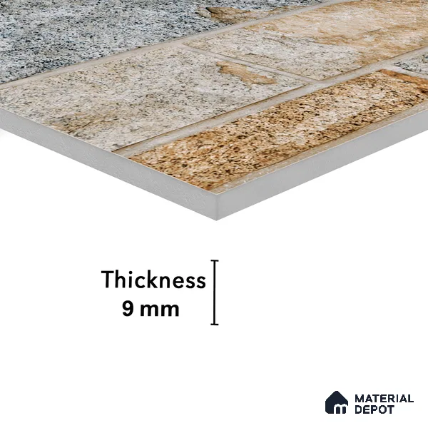 Elevation Wall Tile TL 00081 Coffee Brown 2 ft x 1 ft Punch Matte Finish Vitrified Tile - 9 mm | Ideal For Modern Facades, Outdoor Cladding, Feature Wall (Sample)