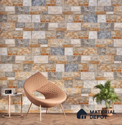Elevation Wall Tile TL 00081 Coffee Brown 2 ft x 1 ft Punch Matte Finish Vitrified Tile - 9 mm | Ideal For Modern Facades, Outdoor Cladding, Feature Wall (Sample)