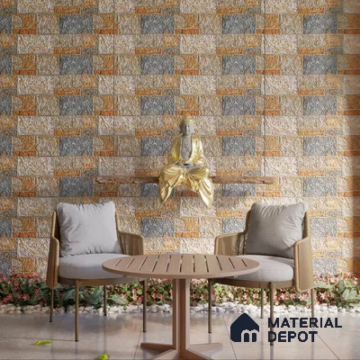 Elevation Wall Tile TL 00081 Coffee Brown 2 ft x 1 ft Punch Matte Finish Vitrified Tile - 9 mm | Ideal For Modern Facades, Outdoor Cladding, Feature Wall (Sample)