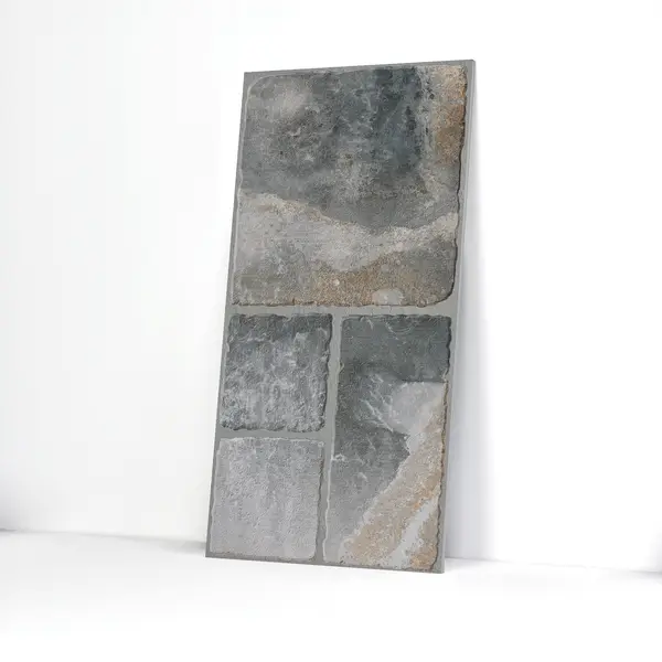 Parking Floor & Wall TL 00062 B Slate Grey 2 ft x 1 ft Matte Finish Stone Vitrified Tile - 12 mm | 32 Random Faces | Suitable For Heavy Duty Outdoor Areas
