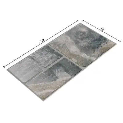 Parking Floor & Wall TL 00062 B Slate Grey 2 ft x 1 ft Matte Finish Stone Vitrified Tile - 12 mm | 32 Random Faces | Suitable For Heavy Duty Outdoor Areas