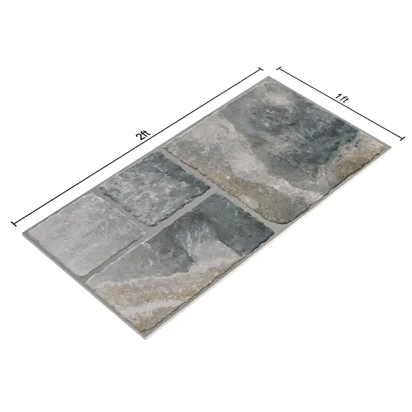 Parking Floor & Wall TL 00062 B Slate Grey 2 ft x 1 ft Matte Finish Stone Vitrified Tile - 12 mm | 32 Random Faces | Suitable For Heavy Duty Outdoor Areas