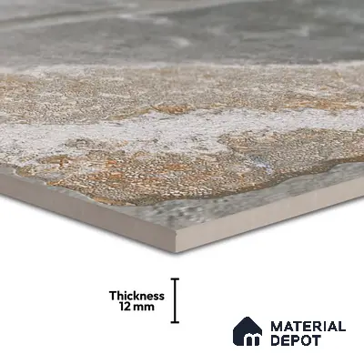 Parking Floor & Wall TL 00062 B Slate Grey 2 ft x 1 ft Matte Finish Stone Vitrified Tile - 12 mm | 32 Random Faces | Suitable For Heavy Duty Outdoor Areas
