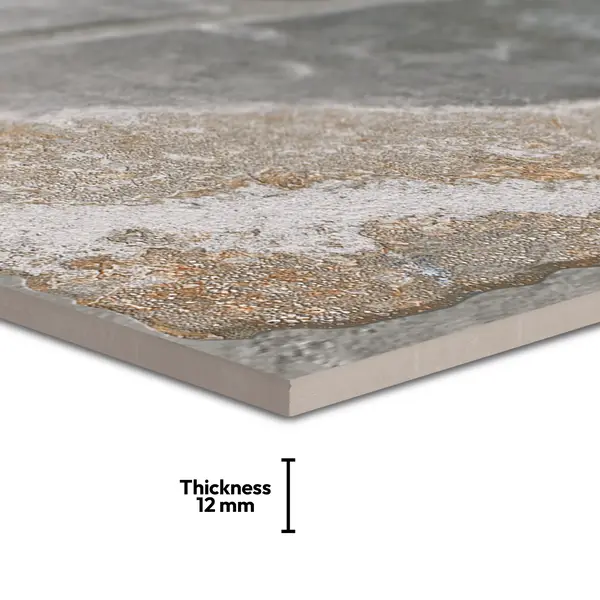 Parking Floor & Wall TL 00062 B Slate Grey 2 ft x 1 ft Matte Finish Stone Vitrified Tile - 12 mm | 32 Random Faces | Suitable For Heavy Duty Outdoor Areas
