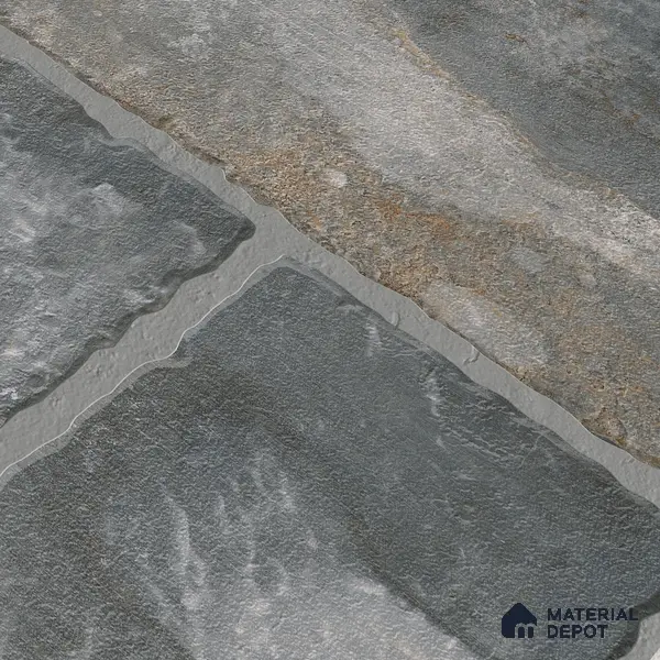 Parking Floor & Wall TL 00062 B Slate Grey 2 ft x 1 ft Matte Finish Stone Vitrified Tile - 12 mm | 32 Random Faces | Suitable For Heavy Duty Outdoor Areas