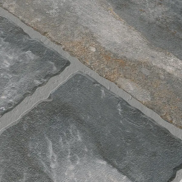 Parking Floor & Wall TL 00062 B Slate Grey 2 ft x 1 ft Matte Finish Stone Vitrified Tile - 12 mm | 32 Random Faces | Suitable For Heavy Duty Outdoor Areas