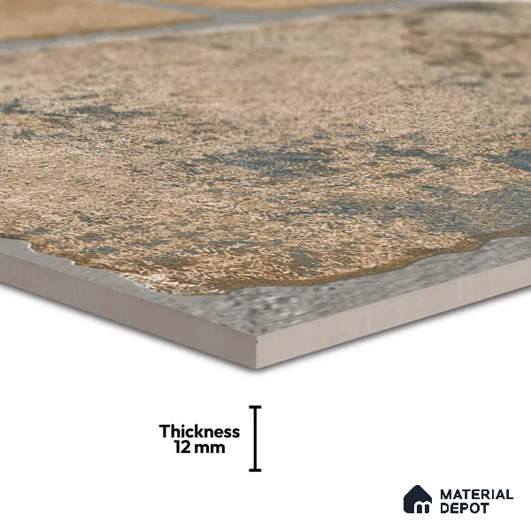 Parking Floor & Wall TL 00062 C Organic Brown 2 ft x 1 ft Matte Finish Stone Vitrified Tile - 12 mm | 32 Random Faces | Suitable For Heavy Duty Outdoor Areas