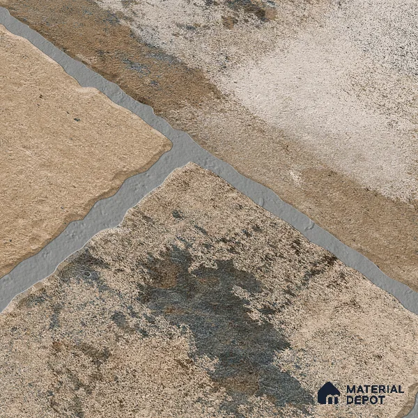 Parking Floor & Wall TL 00062 C Organic Brown 2 ft x 1 ft Matte Finish Stone Vitrified Tile - 12 mm | 32 Random Faces | Suitable For Heavy Duty Outdoor Areas