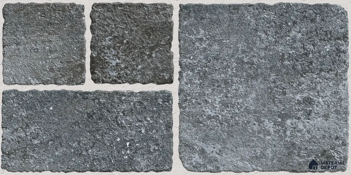 Parking Floor & Wall TL 00062 D Ash Grey 2 ft x 1 ft Matte Finish Stone Vitrified Tile - 12 mm | 32 Random Faces | Suitable For Heavy Duty Outdoor Areas