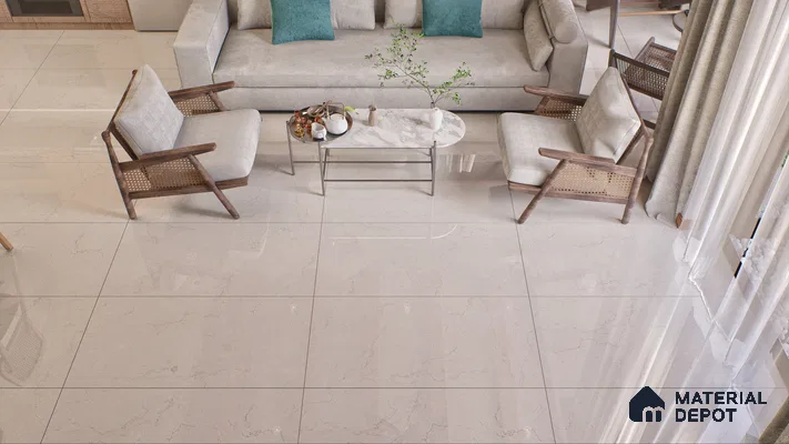 Endless Floor & Wall Vitrified Tile Creamy Ivory 4 ft x 2 ft | TL 02844 Glossy Finish - 9 mm | Suitable for Living Room, Bedroom (Sample)
