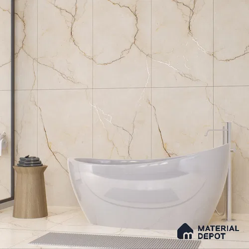 Carving Wall & Floor Tile Crema | TL 01073 | 4 ft x 2 ft Size | Matte Finish Vitrified Tile - 9 mm Thick | Perfect For Living Room, Bedroom, Bathroom