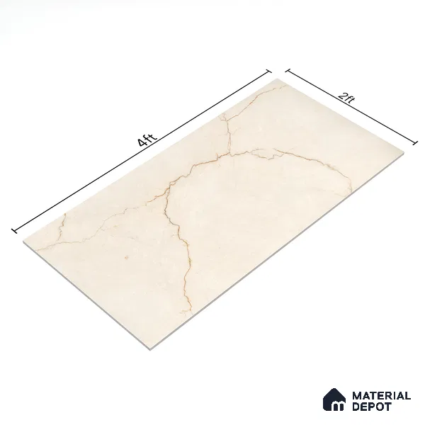 Carving Wall & Floor Tile Crema | TL 01073 | 4 ft x 2 ft Size | Matte Finish Vitrified Tile - 9 mm Thick | Perfect For Living Room, Bedroom, Bathroom