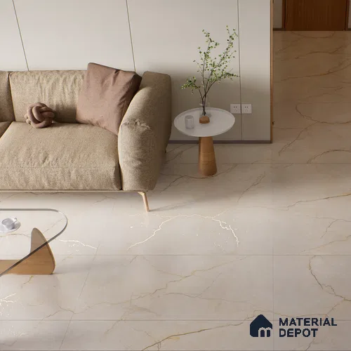 Carving Wall & Floor Tile Crema | TL 01073 | 4 ft x 2 ft Size | Matte Finish Vitrified Tile - 9 mm Thick | Perfect For Living Room, Bedroom, Bathroom