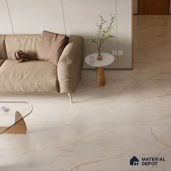 Carving Wall & Floor Tile Crema | TL 01073 | 4 ft x 2 ft Size | Matte Finish Vitrified Tile - 9 mm Thick | Perfect For Living Room, Bedroom, Bathroom