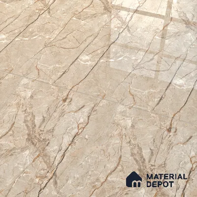 Endless Floor & Wall Tile TL 02944 Earth Brown 1600 x 800 mm Glossy Finish Vitrified Tile - 9 mm | Suitable For Living Room, Bedroom (Sample)