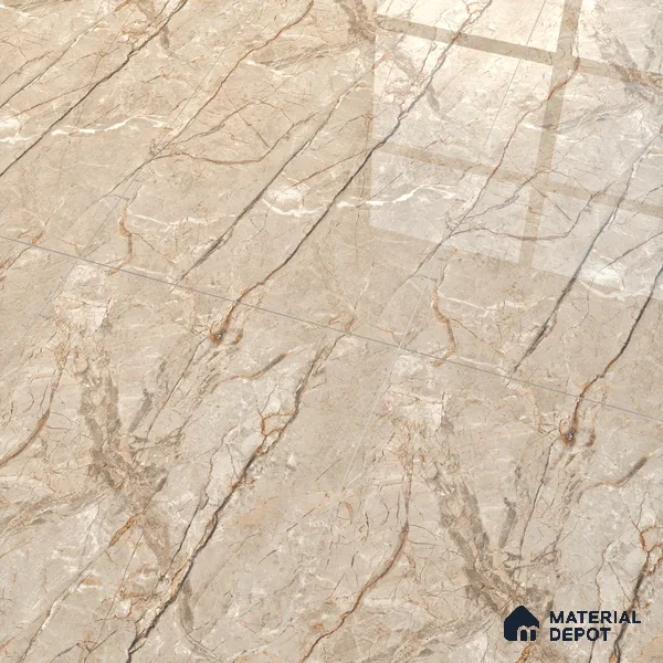 Endless Floor & Wall Tile TL 02944 Earth Brown 1600 x 800 mm Glossy Finish Vitrified Tile - 9 mm | Suitable For Living Room, Bedroom (Sample)