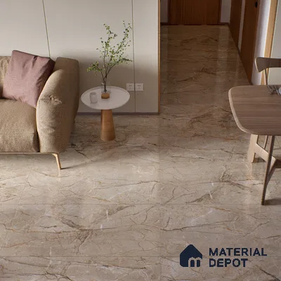 Endless Floor & Wall Tile TL 02944 Earth Brown 1600 x 800 mm Glossy Finish Vitrified Tile - 9 mm | Suitable For Living Room, Bedroom (Sample)