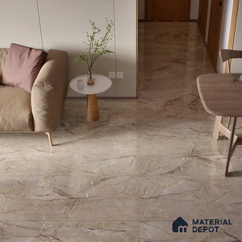 Endless Floor & Wall Tile TL 02944 Earth Brown 1600 x 800 mm Glossy Finish Vitrified Tile - 9 mm | Suitable For Living Room, Bedroom