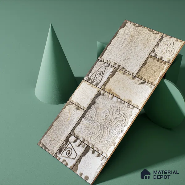 Elevation Wall Tile TL 00077 Earthy Brown 2 ft x 1 ft Punch Matte Finish Vitrified Tile - 9 mm | Suitable For Feature Wall, Boundary Wall, Balcony, Outdoor (Sample)